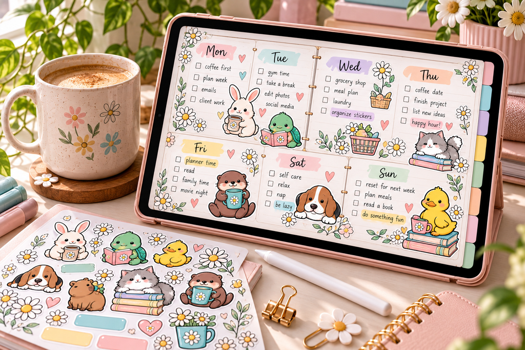 Goodnotes vs. Noteful compare features, ease of use, digital stickers, and planner compatibility to find the best iPad planning app for you